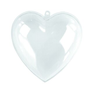 Plastik-Herz, 2tlg., 8cm, kristall