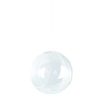 Plastik-Floristik-Kugel, 2tlg., 12 cm ø, kristall