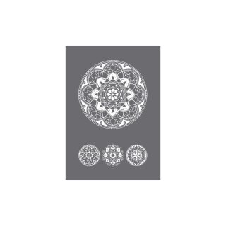 Schablone Art of Mandala A5, 1 Schablone+1 Rakel,