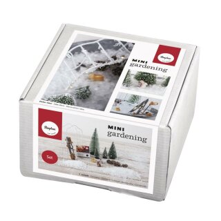 Mini-Gardening Set- Snowfeeling 18-teilig weiß, Karton