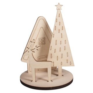 Holz-Steckteile Winterhome, FSC100%, 10x10x14,5cm,  1Set