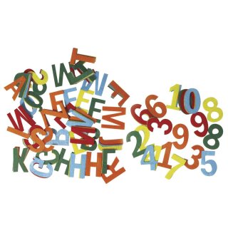 Filz-Buchstaben und Zahlen, 4cm, 5 Farben,  ca. 230Stück, gemischt