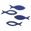 Filz Streuteile Fisch, 3,5x1x0,2cm, 2 Sorten ,  36Stück, royalblau