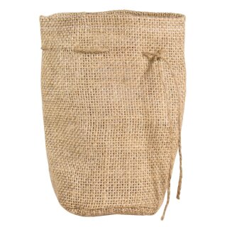Jutesack mit rundem Boden, 10cm ø, 17cm, mit Jutekordel