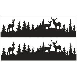 Deko-Abziehmotive Waldesruh 17x4cm 2 Silhouetten, SB-Btl 2Bogen, schwarz