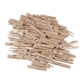 Holz-Wäscheklammern, 72 mm, Beutel 100 Stück