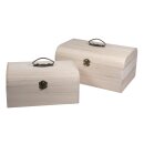 Holz-Koffer mit Antikbeschlag, 29,5x20,5x14 cm