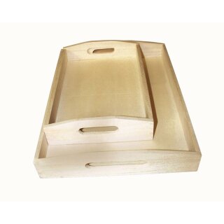 Holz-Tablett-Set, 2 Größen, 30x20 cm, 39x28 cm