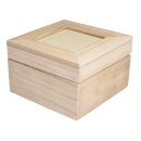 Holz- Box mit Fotodeckel FSC Mix Credit, 12x12x7,6cm