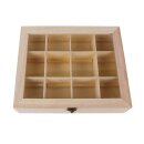 Holz-Teebox,12 Fächer, FSC Mix Credit, 28,5x23,5x7cm, Fächer je 6,5x7cm