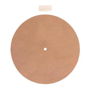 MDF Platte mit Loch ø 1,1cm, 30cm ø, m.Abstandshalter, f. Uhrwerk 89 301 00