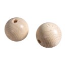 Rohholzkugeln FSC100%halbgebohrt, 30mm ø, Bohrung 6mmø,  4 Stück