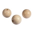 Rohholzkugeln FSC100%halbgebohrt, 35mm ø, halbgebohrt,Bohrung 8mmø,  3Stück