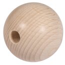 Rohholzkugeln FSC100%halbgebohrt, 40mm ø, Bohrung 8mmø,  2Stück