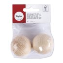 Rohholzkugeln FSC 100%, 45mm ø, halbgebohrt,Bohrung 8mmø,  2Stück