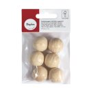 Rohholzkugeln FSC100% ungebohrt, 25mm ø,  6Stück