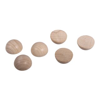 Rohholzhalbkugeln FSC 100%, 25mm ø,  6Stück