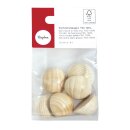 Rohholzhalbkugeln FSC 100%, 25mm ø,  6Stück