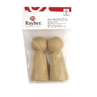 Rohholz-Figurenkegel FSC 100%, 70mm,  2Stück