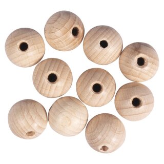 Rohholzkugeln FSC 100%,gebohrt, 18mm ø, 4mm - DL,  10Stück