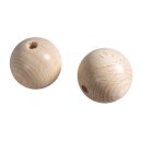 Rohholzkugeln FSC 100%,gebohrt, 30mm ø, 6mm - DL,  4 Stück