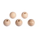 Rohholz-Kugeln, halbgebohrt, 15mm ø,  15 Stück