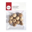 Rohholz-Kugeln, halbgebohrt, 20mm ø,  10Stück