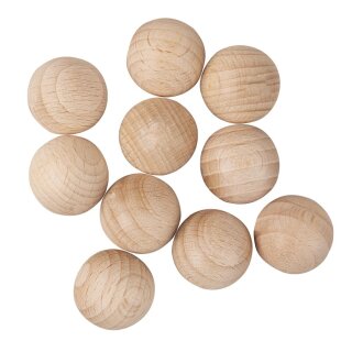 Rohholz-Kugeln, ungebohrt, 20mm ø,  10Stück