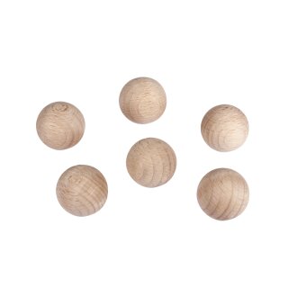 Rohholz-Kugeln, ungebohrt, 25mm ø,  6Stück