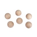 Rohholz-Kugeln, ungebohrt, 25mm ø,  6Stück