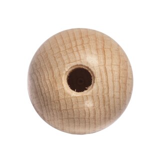Rohholz-Kugeln, halbgebohrt, 25mm ø,  6Stück