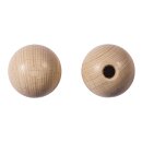 Rohholz-Kugeln, halbgebohrt, 25mm ø,  6Stück