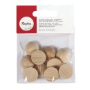 Rohholz-Halbkugeln, ungebohrt, 20mm ø,  10Stück