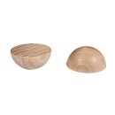 Rohholz-Halbkugeln, ungebohrt, 25mm ø,  6Stück