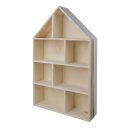 Holz-Setzkasten Haus,FSC Mix Credit, 30x50x8cm, 8 Abteilungen,zum Hängen