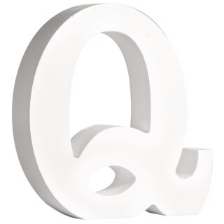 MDF- Buchstabe Q, weiß, 11cm, Stärke 2cm