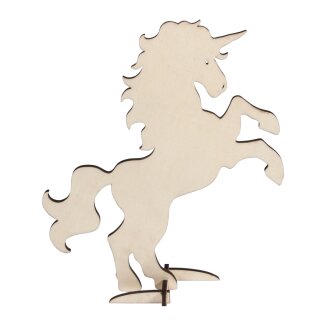 Holz-Einhorn FSC 100%, zum Stellen, 19x24cm, Motiv 1seitig,  1 Stück