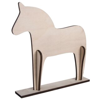 Holz Pferd, skandinavisch,4-tlg.,FSC100%, 22,5x22x0,6cm, z. Stellen,  1 Stück