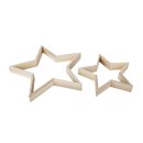 Holz Rahmen Set Stern 35 + 24,5 cm ø, Tiefe 4cm 2 Stück