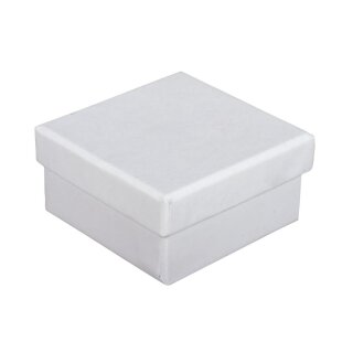 Pappmaché-Boxen-Set, FSC Rec. 100%, 6x6x3cm, quadratisch,  4 Stück, weiß