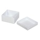 Pappmaché-Boxen-Set, FSC Rec. 100%, 6x6x3cm, quadratisch,  4 Stück, weiß