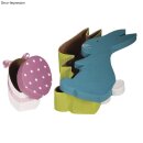 Pappm. Box Hase m. Ei, FSC Recycled 100%, Hase 9,5x16x5cm, Ei 4,7x5,8x4,5cm