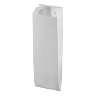 Papier-Faltenbeutel, 7x24cm,  20Stück, weiß