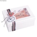 Pappmaché -Geschenkbox, FSC Rec. 100%, 10,5x7,7x4,4cm, m. Fenster, weiß