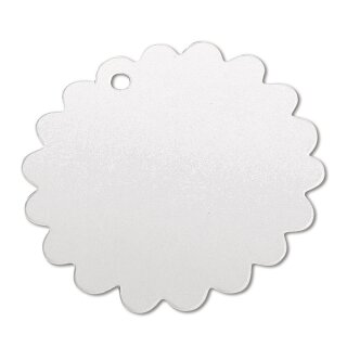 Tags weiß - Scallop, FSC 100%, 5,7cm ø,  26Stück