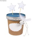 Bio Papp-Becher mit Deckel, 300ml, 7,5x9cm, Lebensmittelecht, Set 4 Stück