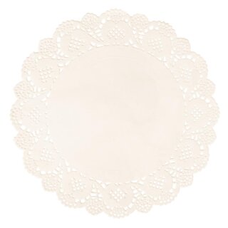 Spitzenpapier Rund, 21,5cm ø, SB-Btl 15Stück, creme