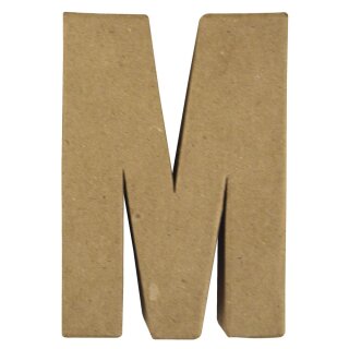 Pappmaché Buchstabe M FSC Recycled 100%, 15x10,5x3cm