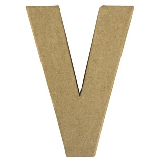 Pappmaché Buchstabe V FSC Recycled100%, 15x10,5x3cm