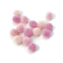 Pompons, 15 mm, . 60 Stück, rosa sortiert